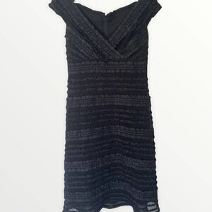 Tadashi Neiman Marcus Ruffle Sparkle Dress